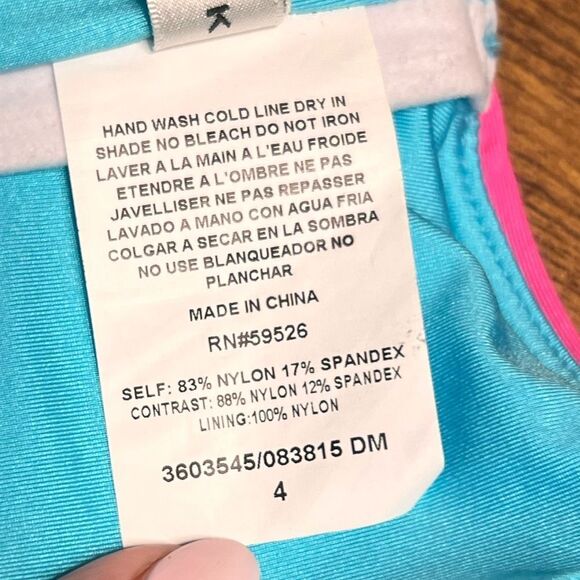 Trina Turk Swim Meilani Border-Print Tankini Top in Blue/Pink Multi. Sz 4. NWT! - Picture 10 of 13